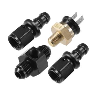 Imagem de VekAuto Kit de interruptor de termostato de mangueira de refrigeração, 6AN 150'F ligado - 135'F off transmission sensor cooler ventilador radiador de óleo interruptor elétrico encaixe universal para