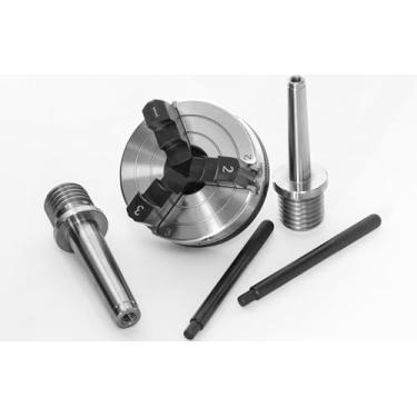 Imagem de HAowosi Mandril De Torno De Madeira, 3 Polegadas, 3 Mandíbulas, Com Haste De Eixo Mt-1 E Mt-2, Com Rosca 1 X 8Tpi, Para Ferramentas De Torno De Marcenaria