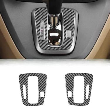 Imagem de IKUESM Compatível com Honda CRV 2007 2008 2009 2010 2011 Acessórios Interior de fibra de carbono macio Controle central do painel de mudança de marchas Guarnição da tampa da estrutura(Style C)