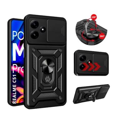 Imagem de Capa Capinha Case Armor Anti Choque Ring Luxo Para Poco M6 Pro 5g (Tela 6,79) + Anel Giratório + Proteção De Câmera - Proteção Militar