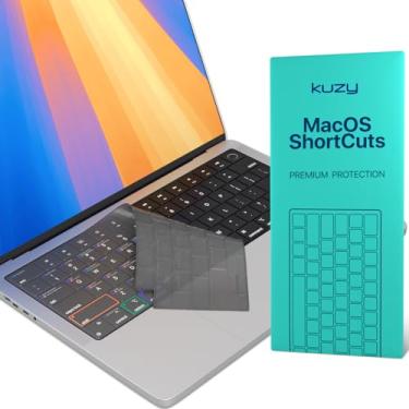 Imagem de Kuzy MacOS Shortcut para MacBook Pro 35.6 cm Capa de teclado M4 16 polegadas 2025 2024 2023 M3 M2 M1 Pro Max - Capa para teclado MacBook Air 33.0 cm 38.1 cm M4 M3 M2 - Mac OS US Layout TPU matizado