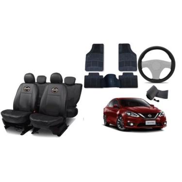 Imagem de Conjunto de Capa de Couro, Tapete e Capa de Volante Sentra 15-20 - aer