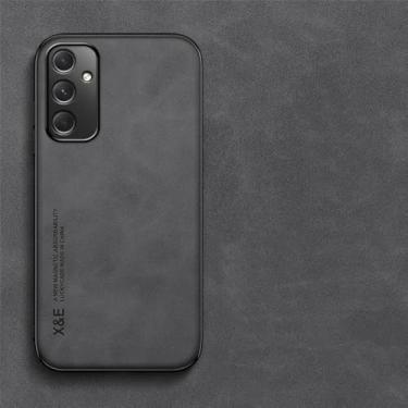 Imagem de HPQWN Capa de couro magnética para Samsung Galaxy S24 S23 Ultra FE S22 Plus A35 A53 A54 A55 capa macia com placa de metal embutida, preta, para Samsung A35 5G