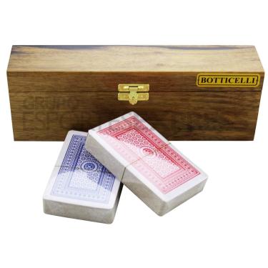 Imagem de Estojo / Porta Baralho em Madeira p/ 2 Unidades - Cód. 31