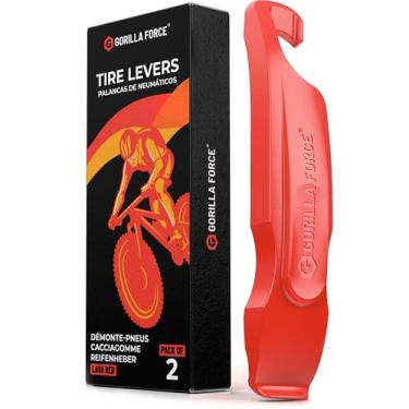 Imagem de Gorilla Force Alavancas de pneu de bicicleta ultra fortes | Pacote com 2 | Vermelho vulcânico