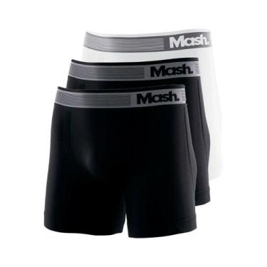 Imagem de Kit com 3 Cuecas Boxer Mash 710.01 Colorido, Branco, G