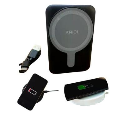 Imagem de Power Bank Compacto 5000mAh com Carregamento Rápido e Sem Fio - RMElet
