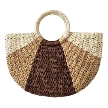 Imagem de Bolsa Feminina Palha Sintética Moda Praia Carnaval Elegante - Alwy