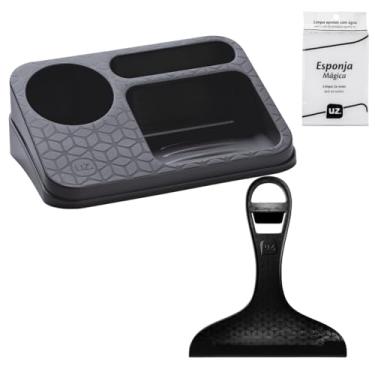 Imagem de Kit Porta detergente e Rodinho de Pia, Preto