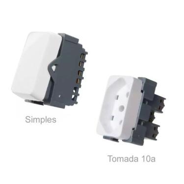 Imagem de Conj 3 Interruptor Simples + 3 Tomada 10A 4x4 Margirius B3