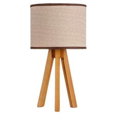 Imagem de Abajur Luminária Em Mdf Bivolt Criado Mesa Quarto Sala - temshop