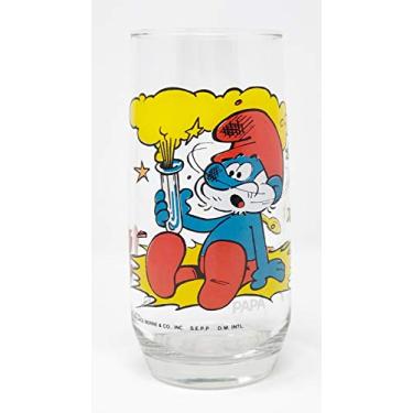 Imagem de 1982 Hardees & Papa Smurf Chemistry Professor 350 ml Copo de vidro para colecionador
