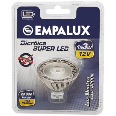 Imagem de Lâmpada Dicroica Super Led Mr16 12V Gu5,3 Neutro - EMPALUX, 12V
