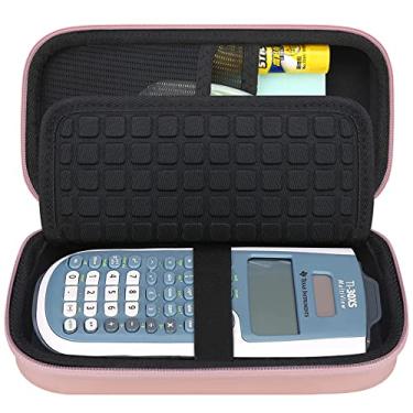 Imagem de Canboc Estojo de transporte para calculadora científica Texas Instruments TI-30XS/TI-36X Pro MultiView, cabo, baterias, canetas e outros acessórios, ouro rosa + preto (apenas capa)