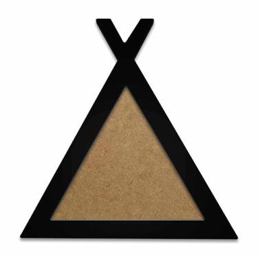 Imagem de kiaga.com.br, Moldura Em Forma De Cabana Para Amigurumi Em Mdf Colorido Cor:PRETO;Tamanho:20,5x23,7 cm