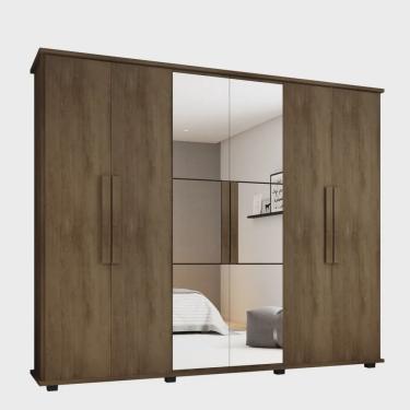 Imagem de Guarda Roupa Casal com Espelho 06 Portas Canadá Freijó - rv Móveis