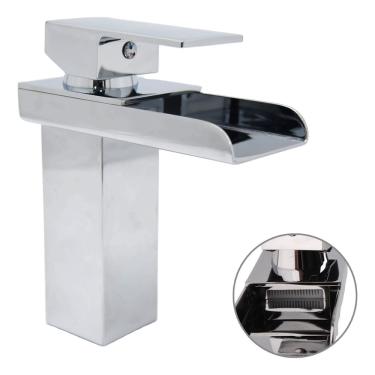 Imagem de Torneira Para Pia Banheiro Cuba Lavatorio Monocomando Misturador Baixa Cascata Cromado...