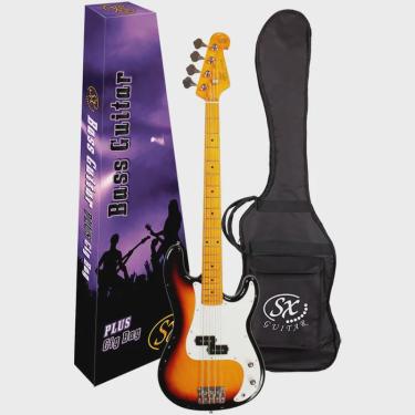 Imagem de Baixo Sx Pb Tradicional Vintage Plus Spb57 4 Cordas Sunburst