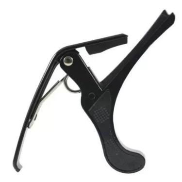 Imagem de Capotraste de Alumínio para Violão - MXT - Modelo MC-28G Preto - Design Ergonômico e Durável