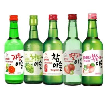 Imagem de Kit Com 5 Bebidas Coreana Destilada Soju Jinro 360Ml (Mix)