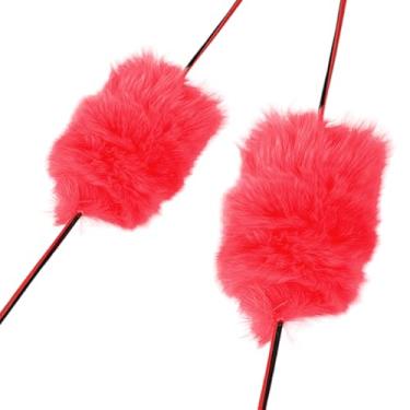 Imagem de YLS Silenciador de corda com arco recurvo amortecedor de arco estabilizador bolas de castor/lontra esconde corda silenciador vermelho