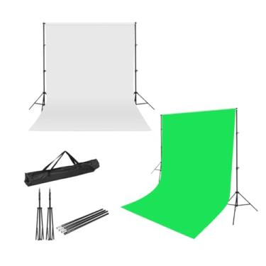 Imagem de Kit Suporte + Fundo Infinito 3x2m Verde Branco Chroma Key