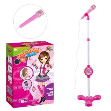 Imagem de Microfone Karaokê com Pedestal Use no Celular Criança Menina Cantar - 