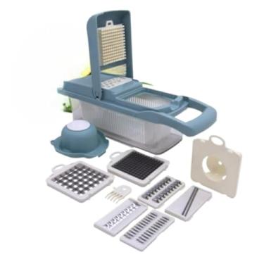 Imagem de Cortador Multi Fatiador De Alimentos Frutas e Verduras Utensílio de Cozinha(Azul)