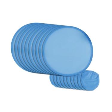 Imagem de Pacote com 10 Ventiladores Redondos de 20 Cm com Estojo, Azul