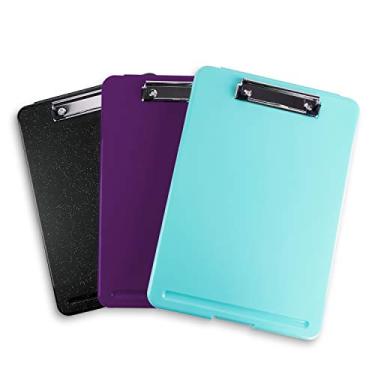 Imagem de Super Z Outlet Prancheta de treinamento de enfermagem de plástico fino estilo RN com armazenamento dobrável aberto, tamanho universitário para professores de sala de aula (24 x 34 cm) (pacote com 3