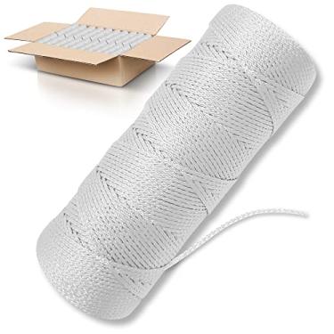 Imagem de ACE Supply Linha De Cordas White Mason Line - Pacote Com 84 Rolos Corda Nylon Trançada Nº 18 Comprimento 500 Pés Por Rolo Fio Para Ferramentas Jardinagem Ou Alvenaria Construção Perfeita Nível A