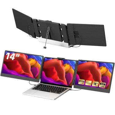 Imagem de TXV Extensor de tela de laptop – Monitor portátil de 14 polegadas para laptop, tela IPS Full HD 1080P, USB-C e HDMI, alto-falantes duplos, 72% de gama de cores, para trabalho, viagens, jogos