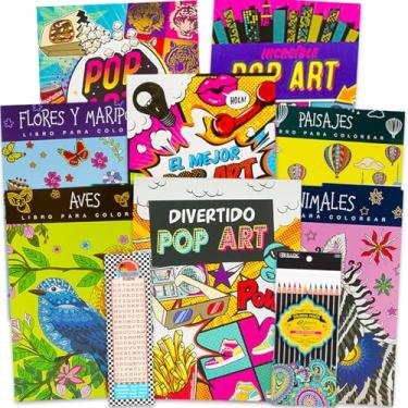 Imagem de Libros de Colorear para Adultos a Granel - 8 Libros de Colorear y Actividad Relajantes Anti Estres por Adultos y Ancianos, Hombres y Mujeres | Mandalas Avanzado, Animais, Patronos