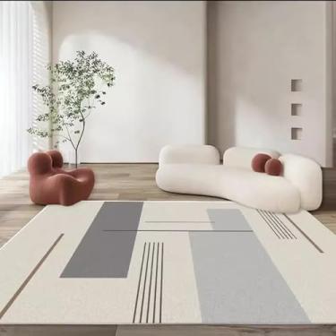 Imagem de Tapete para sala de estar, mesa de centro luxuosa, tapete preto e branco, moderno e minimalista, cobertor de cabeceira para quarto (100 x 150 cm (3,3 x 4,9 pés/X-SJR 22)