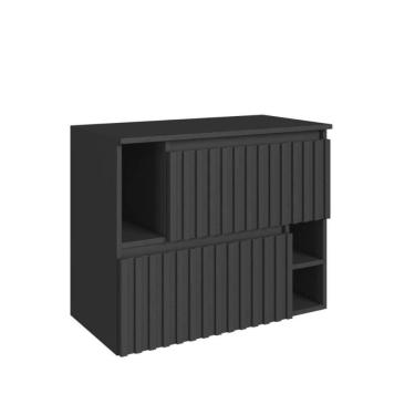 Imagem de Gabinete De Banheiro Suspenso de 75cm Luiza Grafite 2 Portas Basculante Sem Cuba