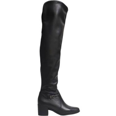 Imagem de Bota Feminina Over The Knee Casual Dia a Dia Couro Salto Médio Cano Longo Bottero 347809