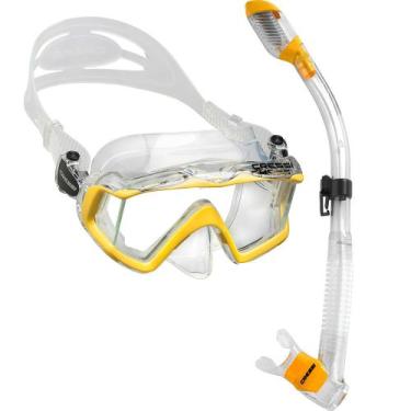 Imagem de Kit de Mergulho Máscara+Respirador Cressi Pano 3 + Supernova Dry, Tran