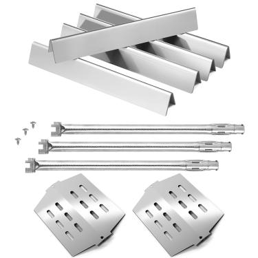 Imagem de Tombili Barra aromatizadora de tubo defletor de calor para Weber Genesis série 300 E310 E320 E330 EP310 EP320 EP330, peça de substituição para churrasqueiras a gás Weber 7620, 7622, 62752 kit de