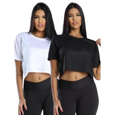 Imagem de Kit 2 Cropped Dry Feminino Blusa Camiseta Academia - Jinkingstore, Pre