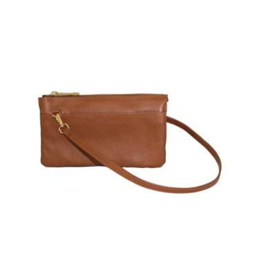 Imagem de Bolsa Feminina Compacta de Couro Modelo Érica - Relicário (Caramelo)