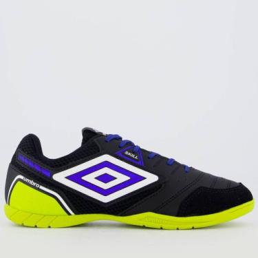 Imagem de Chuteira Umbro Skill Futsal Preta e Verde, 40