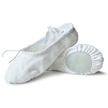 Imagem de Nexete Pantufa masculina de lona para adultos com sola dividida para dança e ioga, Branco, 41