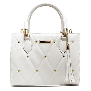 Imagem de Bolsa Feminina Handbag Transversal Bolsa Tiracolo Grande Alça Removível Tote (Branco)