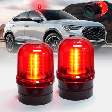 Imagem de ELLUMIN Luz intermitente rotativa de 15 cm, farol giratório de LED vermelho com base magnética para veículos, empilhadeiras, tratores, carrinhos de golfe, UTV, carro, ônibus e boate, bar (vermelho