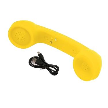 Imagem de Aparelho de telefone GRCFUMO, receptor de telefone sem fio, receptor de telefone celular retro com cabo para celular, computador (Yellow)