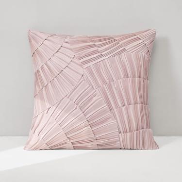 Imagem de Lush Decor Eira Capa de almofada decorativa individual 50,8 cm L x 50,8 cm C rosa empoeirado - 50,8 x 50,8 cm - Almofadas texturizadas rosa para cama, sofá ou cadeira - Decoração de casa de luxo