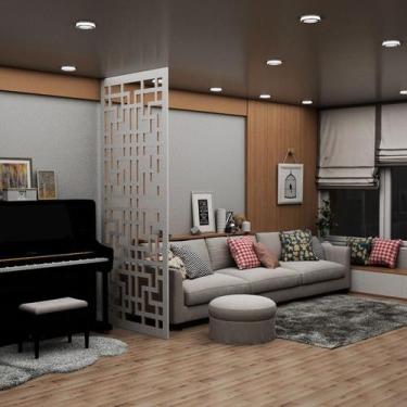 Imagem de Painel Vazado Divisória MDF Shangai Branco - Decore Painéis e Divisóri