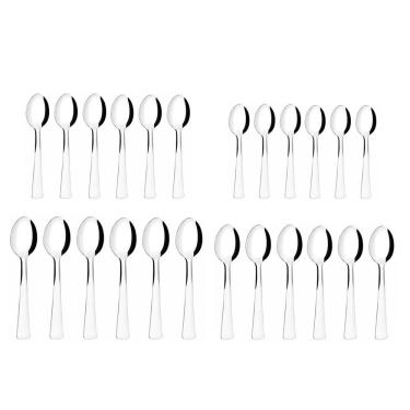 Imagem de Colheres Mesa Sobremesa Cha Cafe Colher Inox Toronto 24un