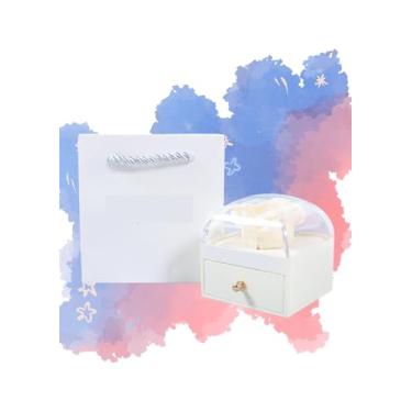 Imagem de Conjunto de Rosa Eterna com Colar “Eu Te Amo” em 100 Idiomas, Presente Flor Eterna para Dia Das Mães, Dia Dos Namorados, Kit Presente Feminino Criativo para Mãe, Esposa, Namorada, Noiva, Amiga BRANCO