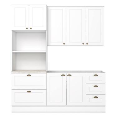 Imagem de Cozinha Modulada Americana 3 Peças com Balcão 120cm sem Tampo - Móveis Henn